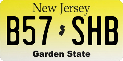 NJ license plate B57SHB