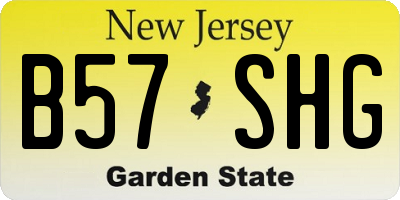 NJ license plate B57SHG