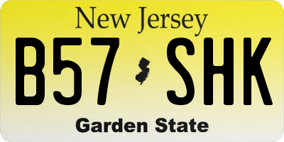 NJ license plate B57SHK