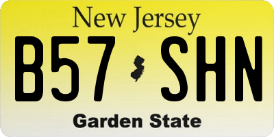 NJ license plate B57SHN