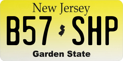 NJ license plate B57SHP