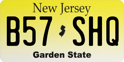 NJ license plate B57SHQ