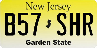 NJ license plate B57SHR