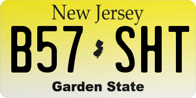 NJ license plate B57SHT