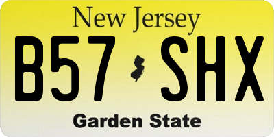 NJ license plate B57SHX