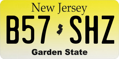 NJ license plate B57SHZ
