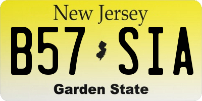 NJ license plate B57SIA