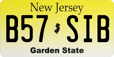 NJ license plate B57SIB