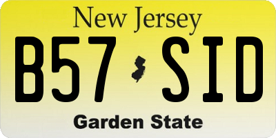 NJ license plate B57SID