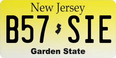 NJ license plate B57SIE