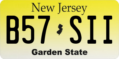 NJ license plate B57SII
