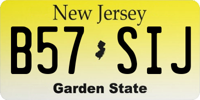 NJ license plate B57SIJ