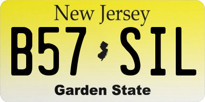 NJ license plate B57SIL