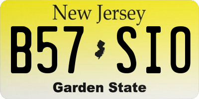 NJ license plate B57SIO