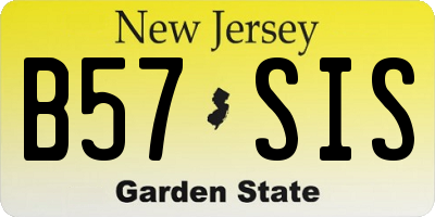 NJ license plate B57SIS