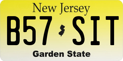 NJ license plate B57SIT