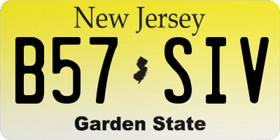 NJ license plate B57SIV