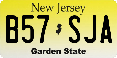 NJ license plate B57SJA