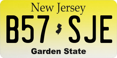 NJ license plate B57SJE