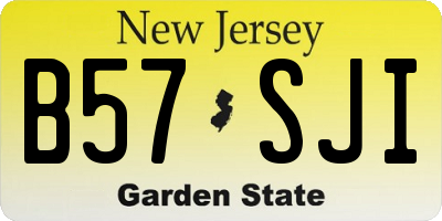 NJ license plate B57SJI