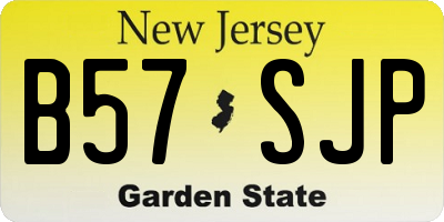 NJ license plate B57SJP