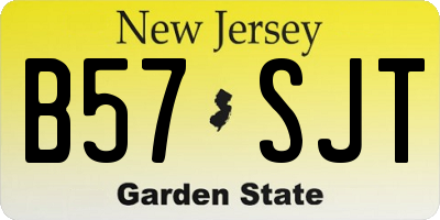 NJ license plate B57SJT