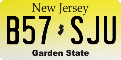 NJ license plate B57SJU