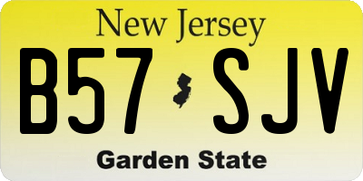 NJ license plate B57SJV