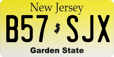 NJ license plate B57SJX