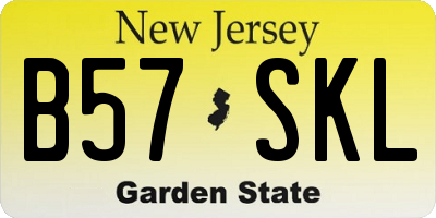 NJ license plate B57SKL