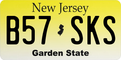 NJ license plate B57SKS