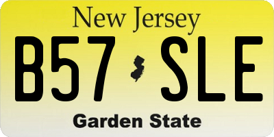 NJ license plate B57SLE
