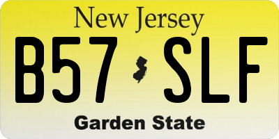 NJ license plate B57SLF