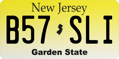 NJ license plate B57SLI