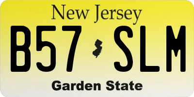 NJ license plate B57SLM