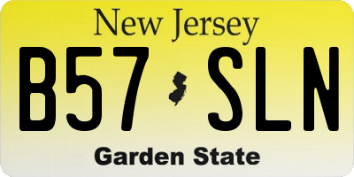 NJ license plate B57SLN