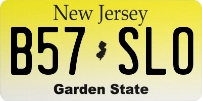 NJ license plate B57SLO