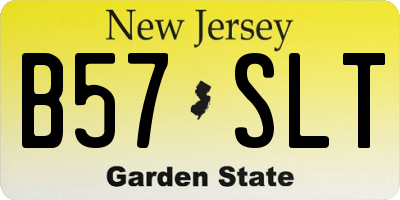 NJ license plate B57SLT