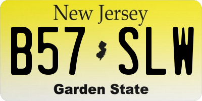 NJ license plate B57SLW