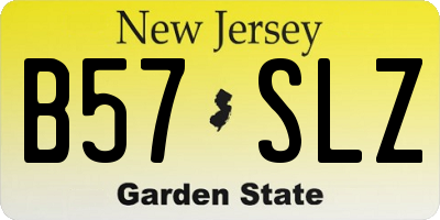 NJ license plate B57SLZ