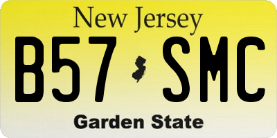 NJ license plate B57SMC