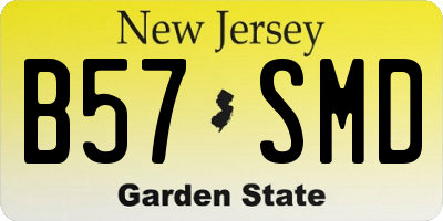 NJ license plate B57SMD