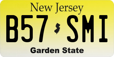 NJ license plate B57SMI