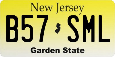 NJ license plate B57SML
