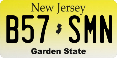 NJ license plate B57SMN