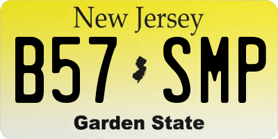 NJ license plate B57SMP