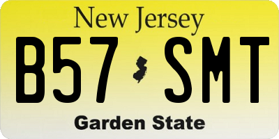 NJ license plate B57SMT