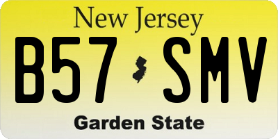 NJ license plate B57SMV