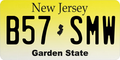 NJ license plate B57SMW