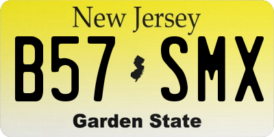 NJ license plate B57SMX
